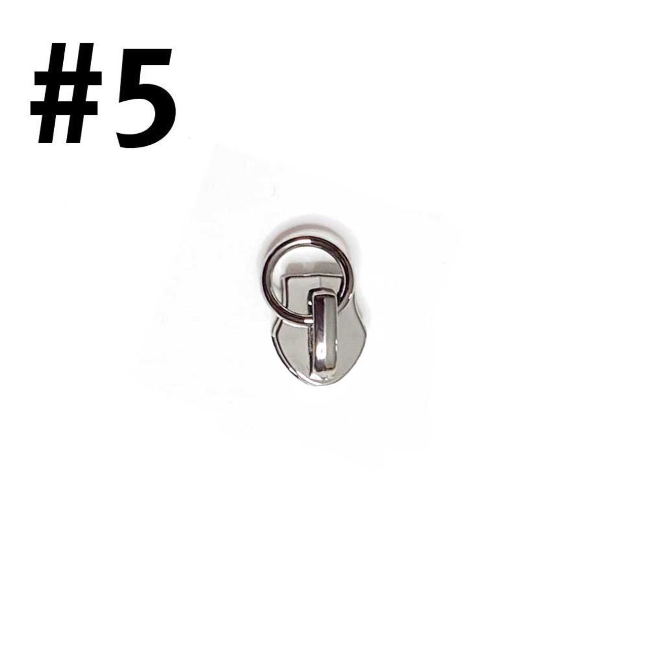 #5 Non-Locking Zipper Slider Attachment Ring - Silver