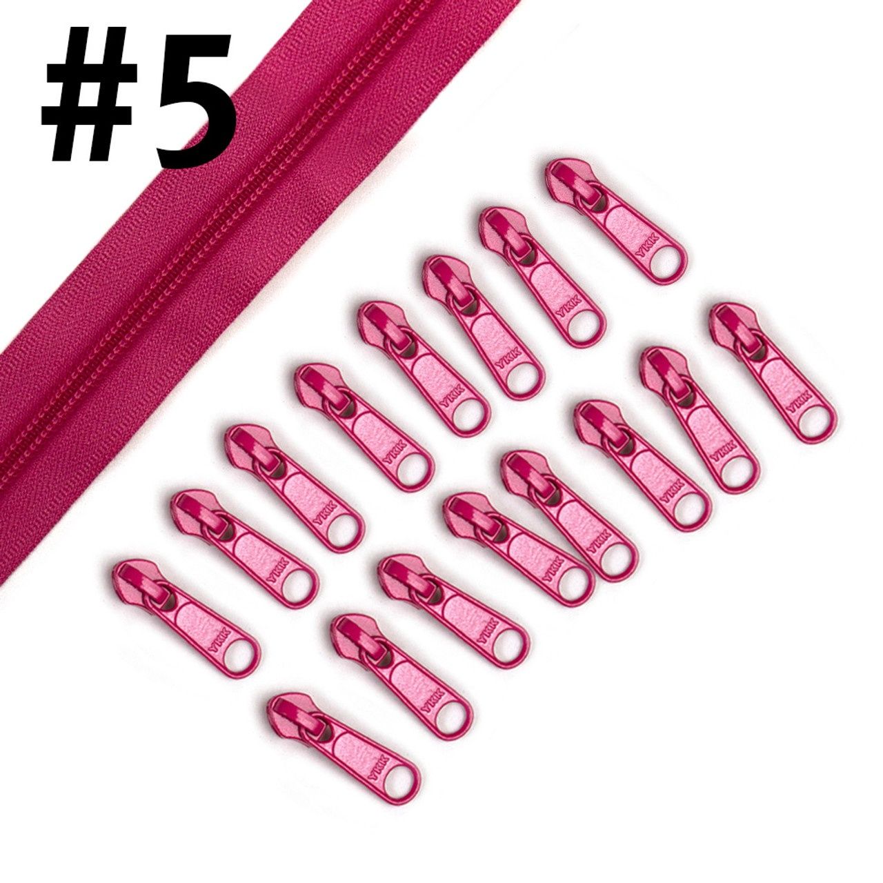Bag Zipper 4m with Pulls -YKK #5 - Pink