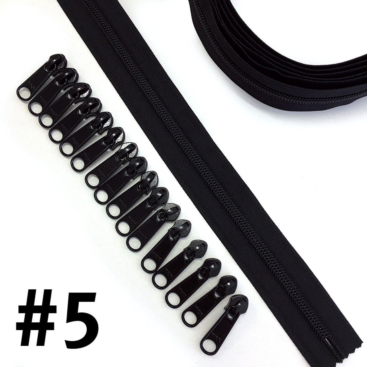 Bag Zipper 4m with Pulls -YKK #5 - Black