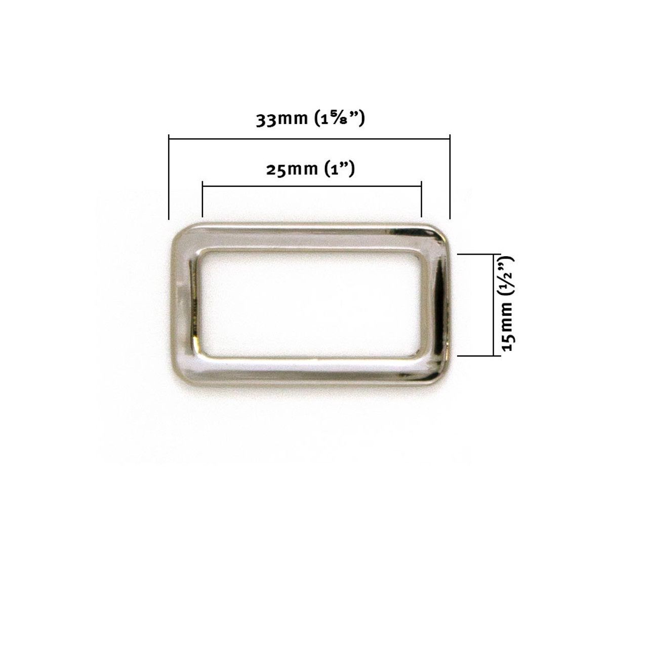 Flat Oblong Ring 25mm (1&quot;) 2pk - Silver