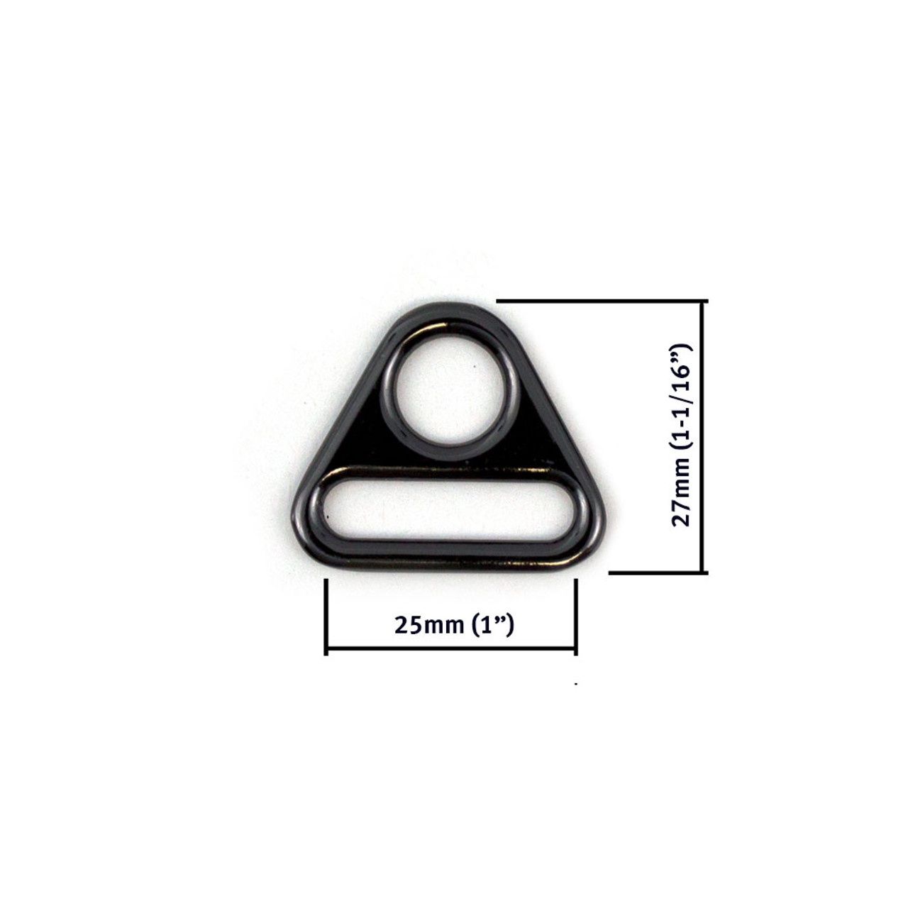 Triangle Rings 25mm (1&quot;) - Gun Metal