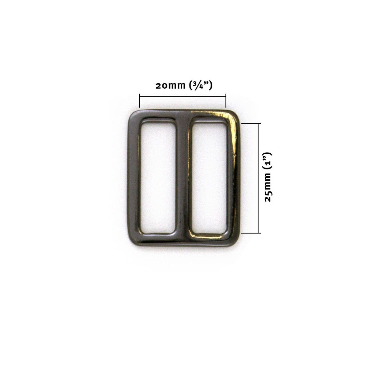 Flat Tri-Glides 25mm (1&quot;) 2pk - Gunmetal