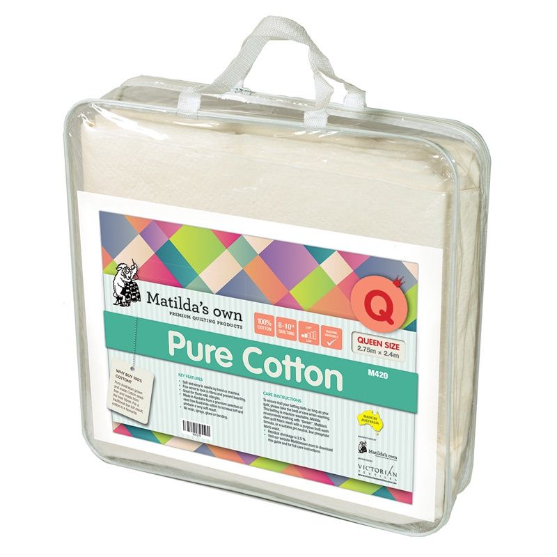Matilda&#39;s Own Pure Cotton Queen Size Precut 2.75m x 2.4m (Bulky Item)