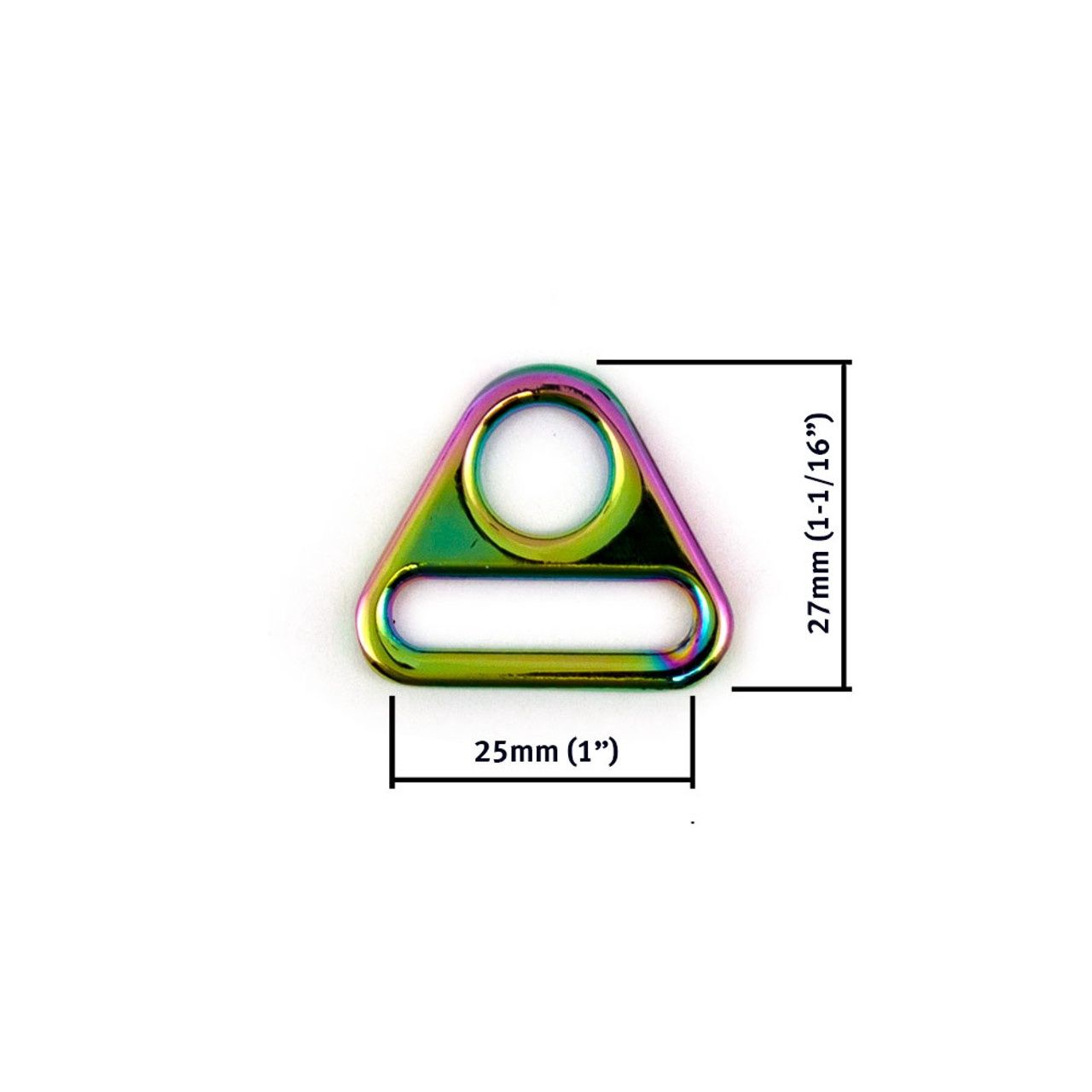 Triangle Rings 25mm (1&quot;) - Iridescent Rainbow