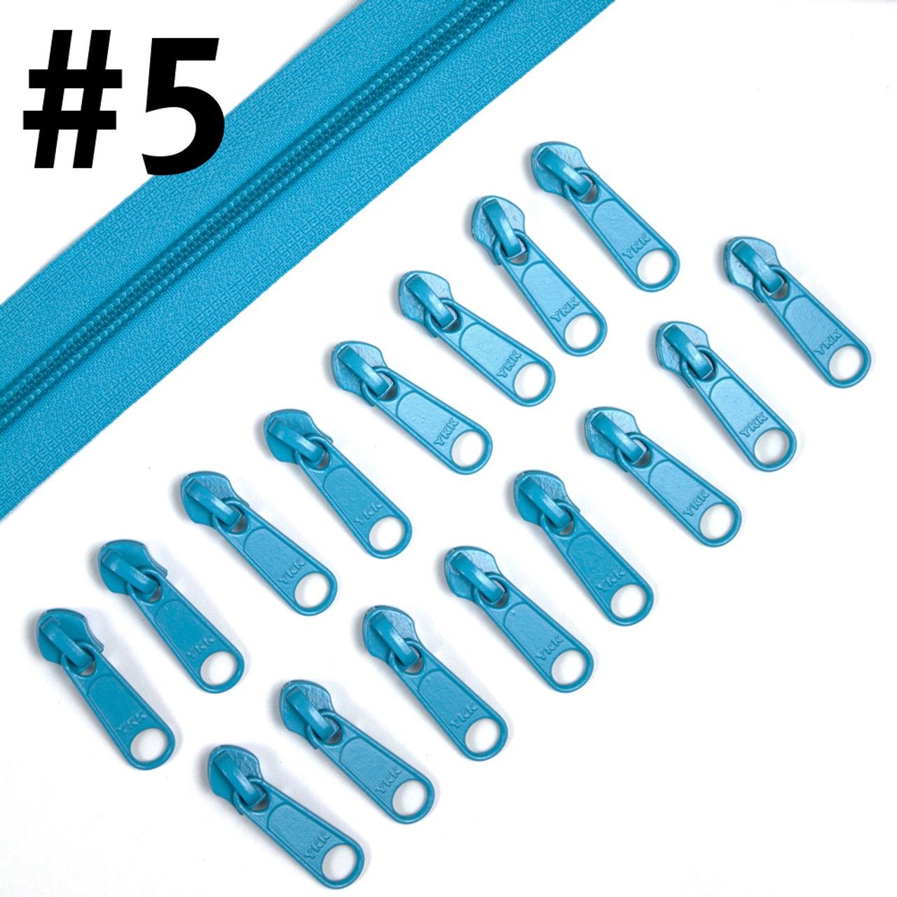 Bag Zipper 4m with Pulls -YKK #5 - Parrot Blue