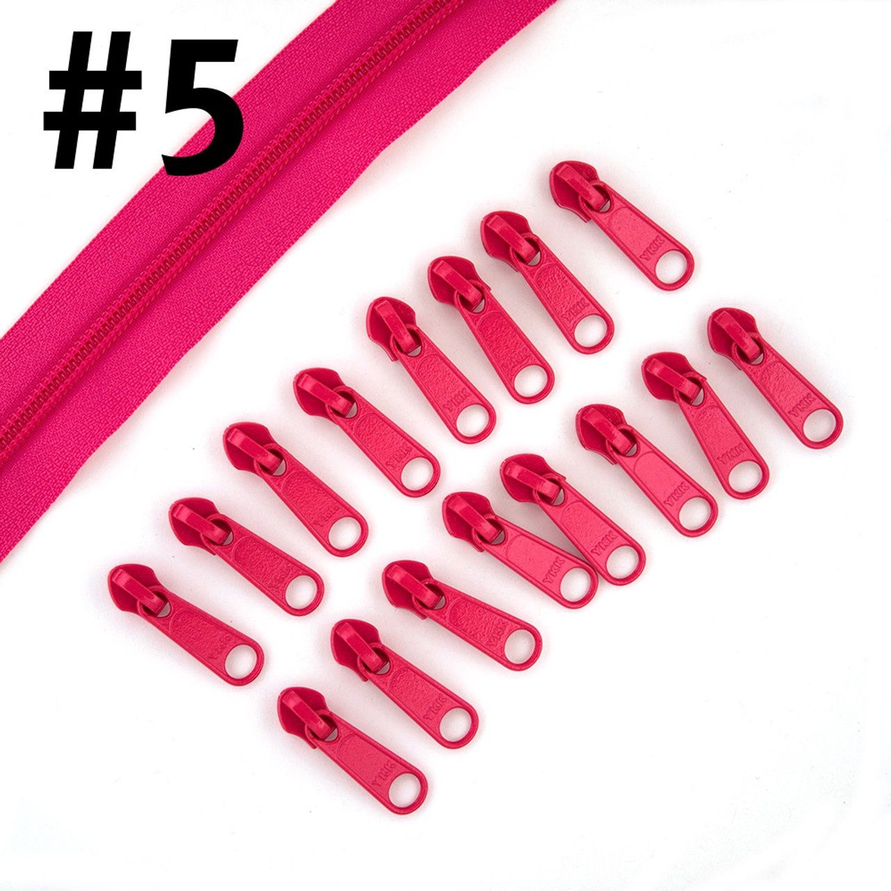 Bag Zipper 4m with Pulls -YKK #5 - Lipstick Pink