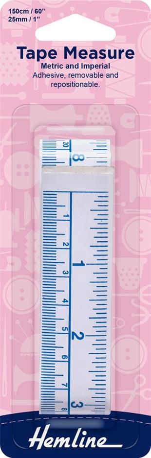 Hemline Adhesive Tape Measure - 150cm /60 inch