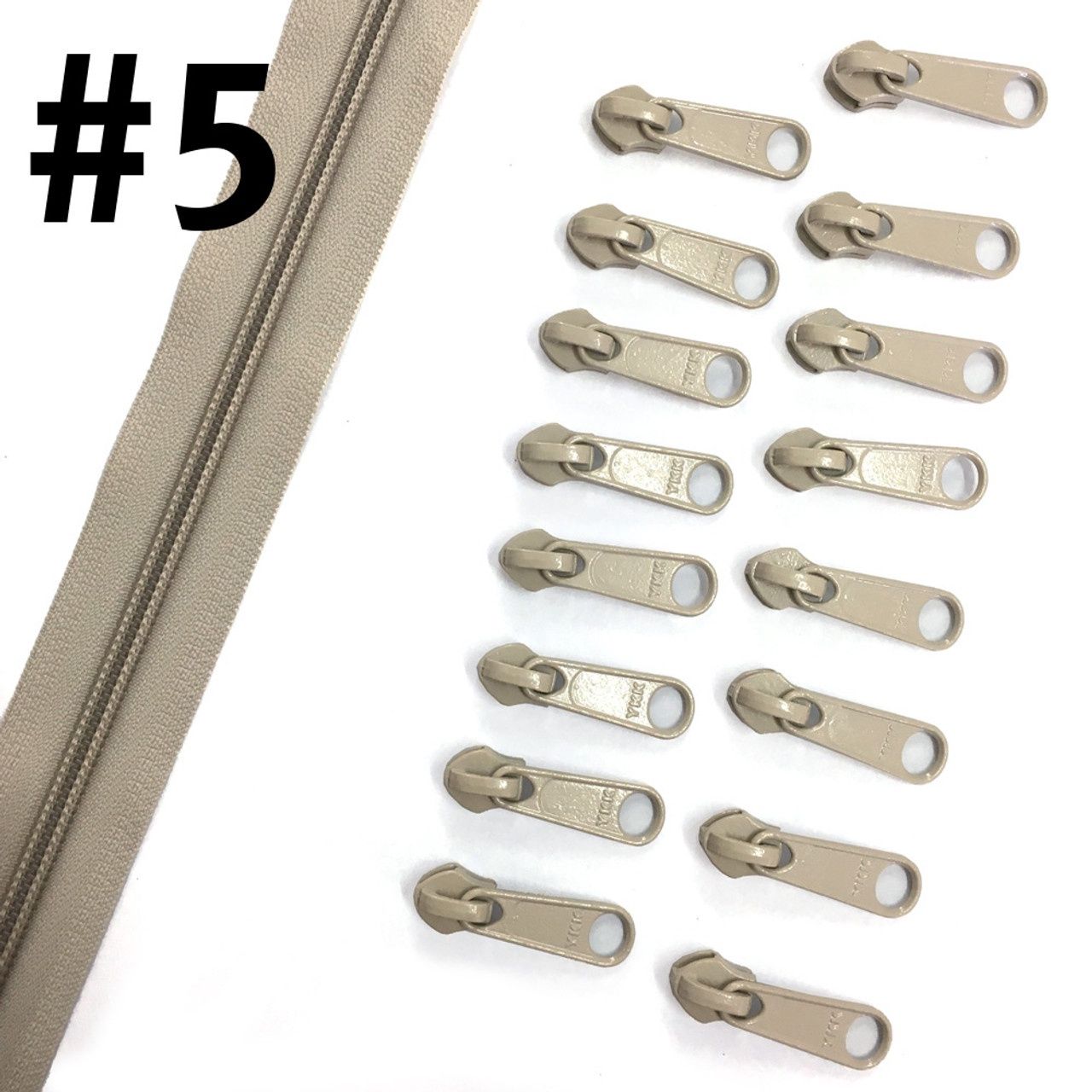 Bag Zipper 4m with Pulls -YKK #5 - Natural