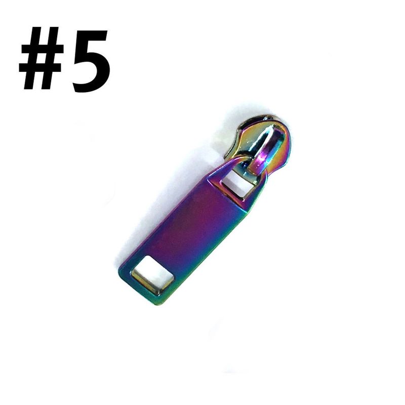 #5 Non-Locking Zipper Slider - Iridescent Rainbow - Rectangle