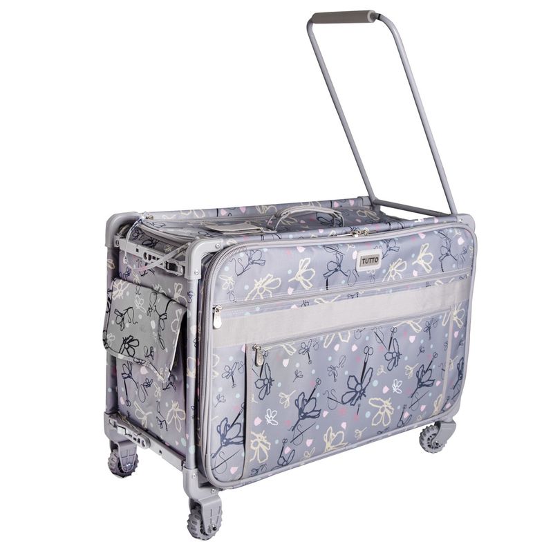 Tutto Machine Bag on Wheels XXLarge - Gray with Yellow Daisies (Bulky Item)