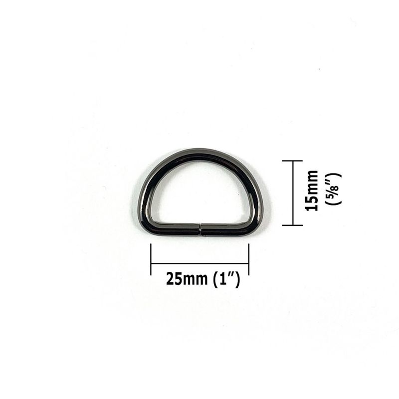 D-Ring 25mm (1") 4pk - Gunmetal