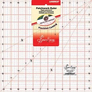 Sew Easy Patchwork Ruler 12.5" x 12.5"