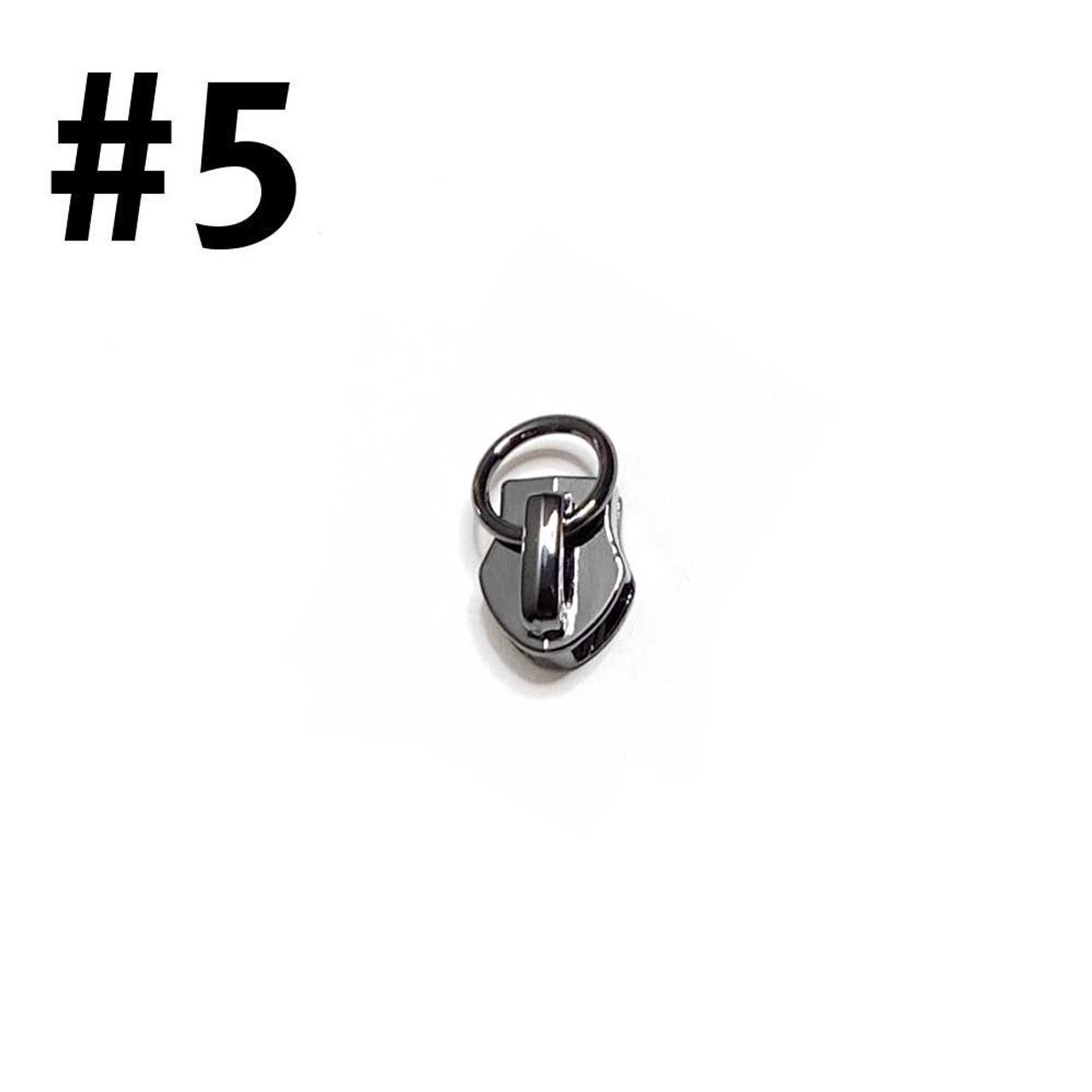 #5 Non-Locking Zipper Slider Attachment Ring - Gunmetal