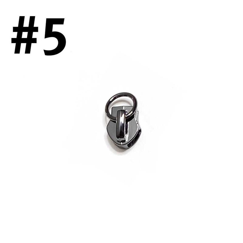 #5 Non-Locking Zipper Slider Attachment Ring - Gunmetal