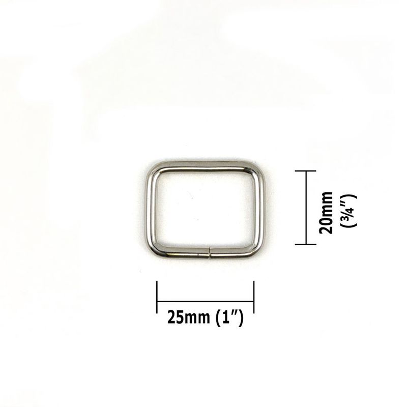 Rectangle Rings 25mm (1") 4 pk - Silver