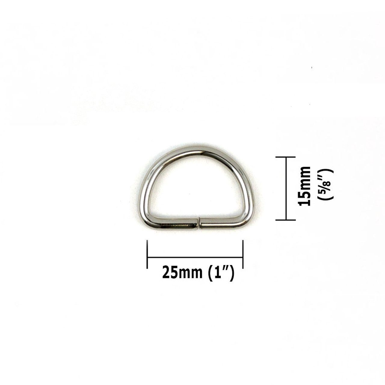 D-Ring 25mm (1&quot;) 4pk - Silver