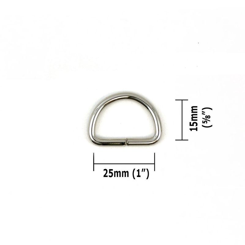 D-Ring 25mm (1") 4pk - Silver