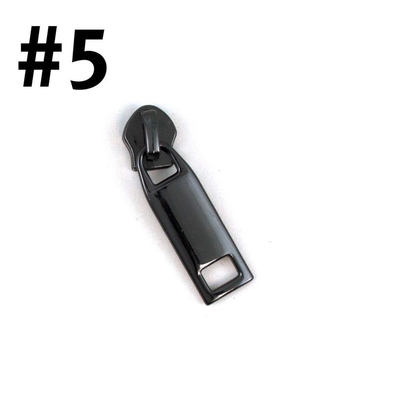 #5 Non-Locking Zipper Slider - Gunmetal - Rectangle