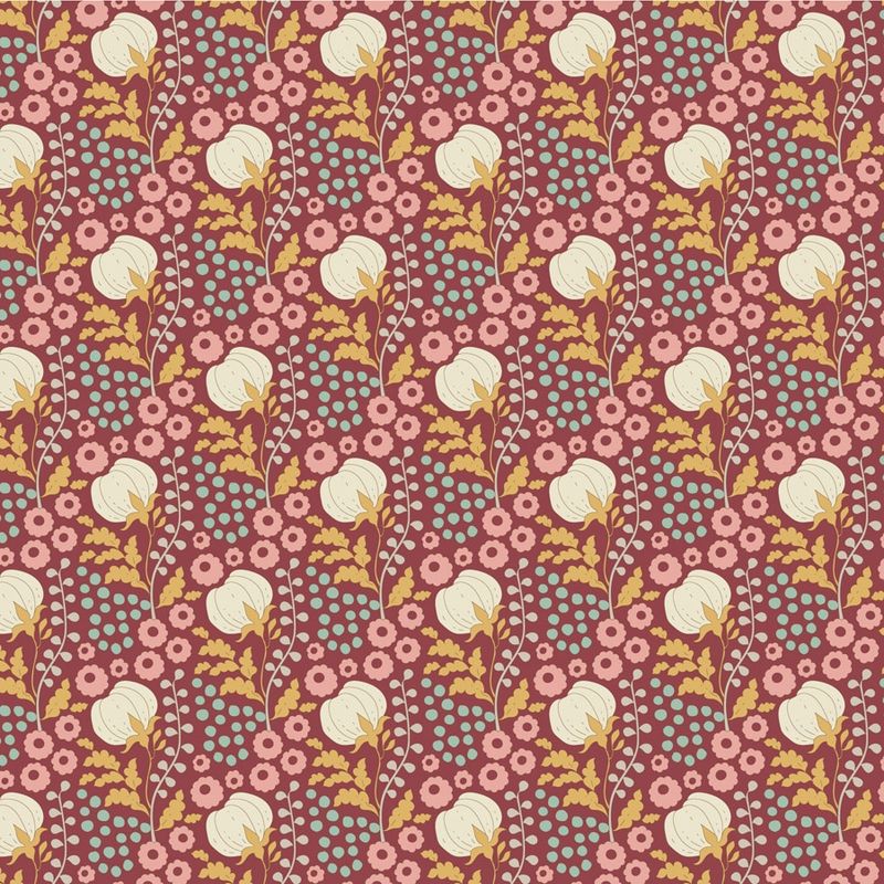 Tilda - Sanctuary - Cottonfield - Maroon