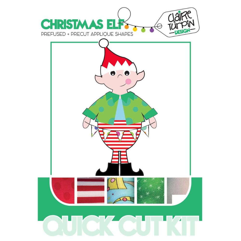 Festive Quick Cut Kit - Jolly Christmas Elf Appliqué - Claire Turpin