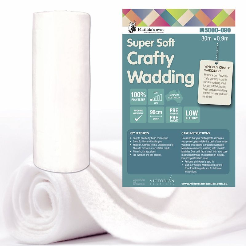 Matilda&#39;s Own Super Soft Crafty Wadding 100% Polyester 90cm wide (Bulky Item)