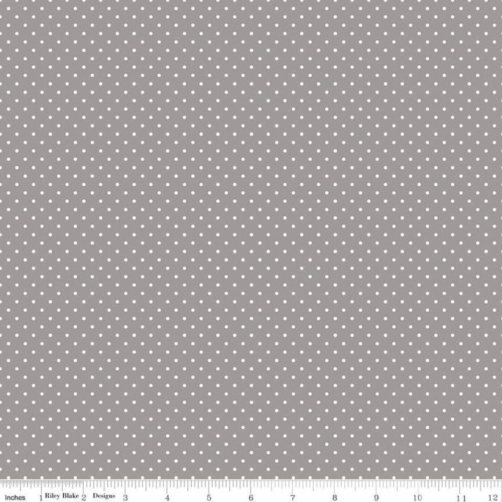 Swiss Dot White Dot on Gray