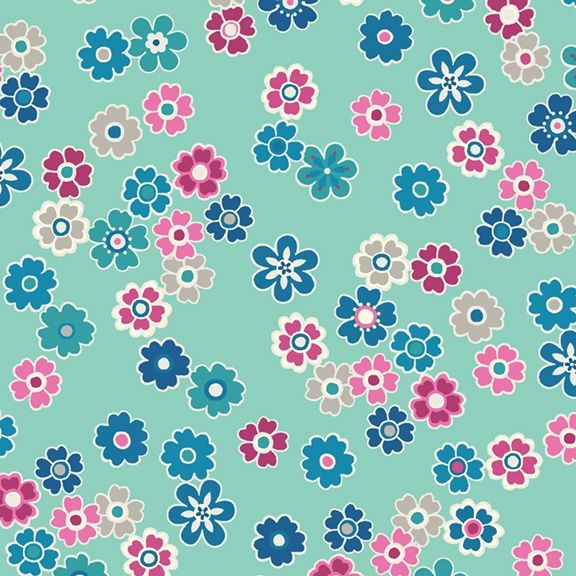 Carousel - Small Floral Aqua