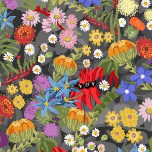 Aussie Flower Garden Wide Backing