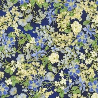 Aurelia - Floral on Navy Background
