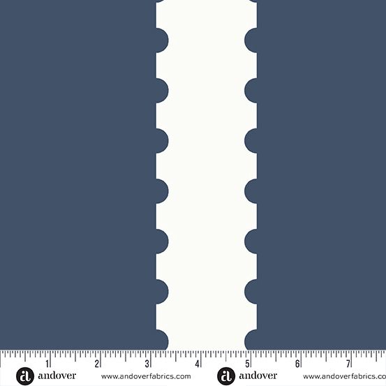 Postmark Stamp Stripes by Alison Glass - Denim