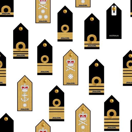 Navy Australia Insignia White Allover