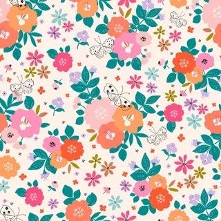 Butterfly Fields - Cream Floral