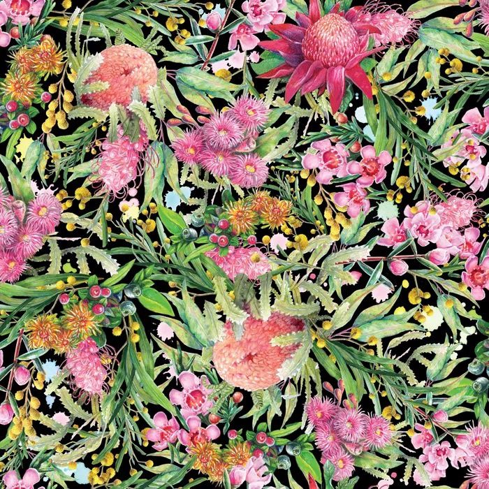 Carlie Edwards Collection - Australian Floral Black