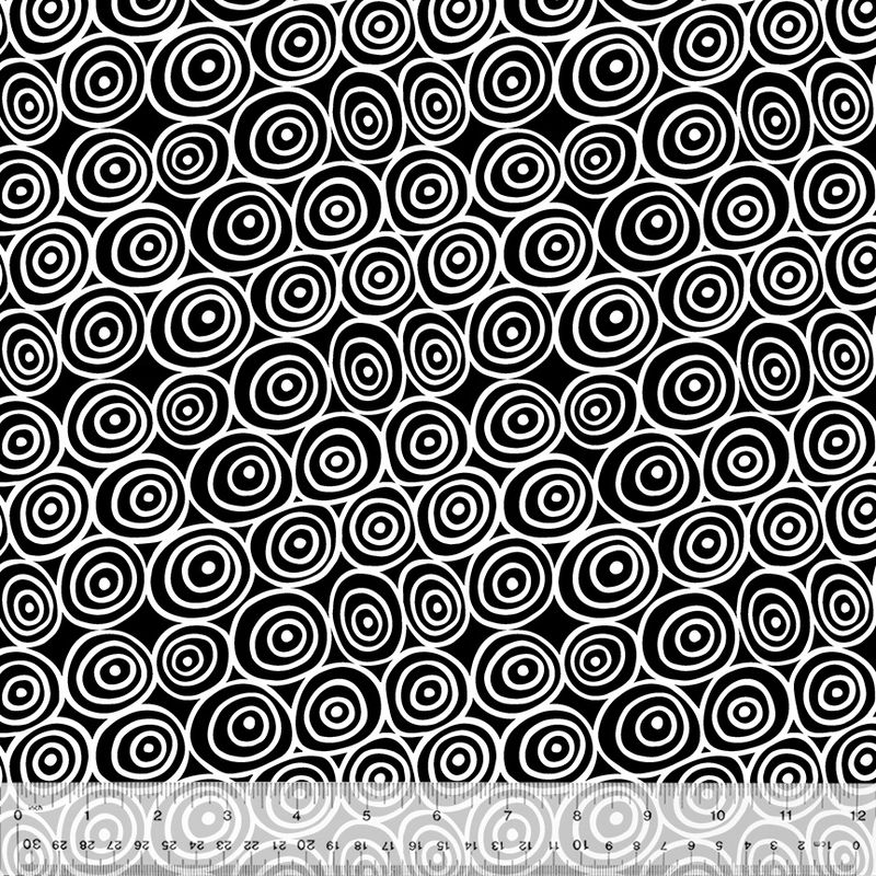 First Look - Concentric Circles White on Black