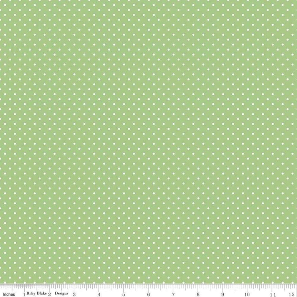 Swiss Dot White Dot on Green
