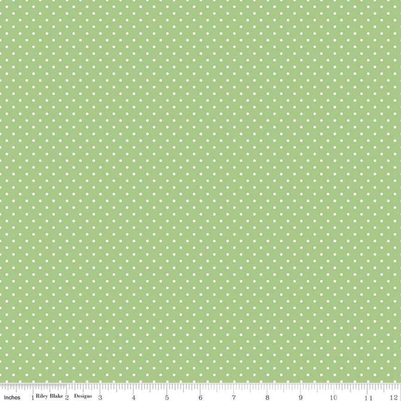 Swiss Dot White Dot on Green