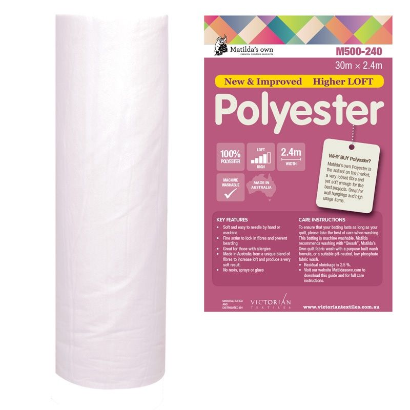 Matilda&#39;s Own 100% Polyester Wadding 2.4m wide (Bulky Item)