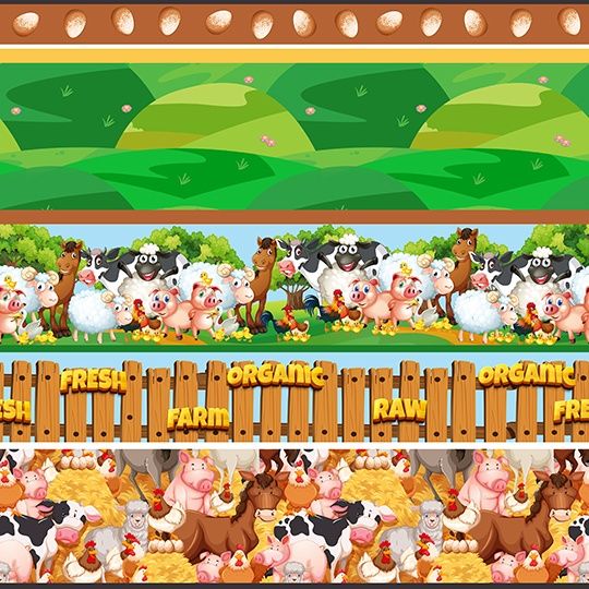 Farmyard Friends - Stripes Fat Qtr