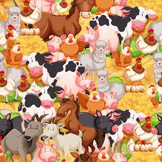 Farmyard Friends - Livestock Fat Qtr