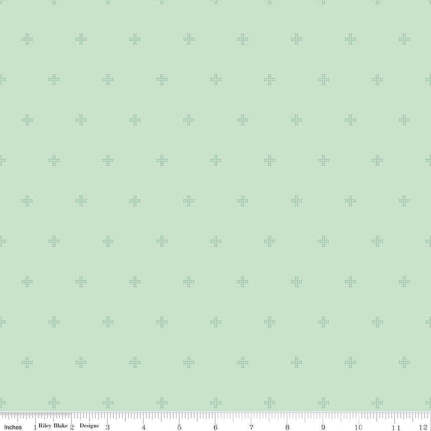 Sunset Ridge - Crosses Mint Fat Qtr