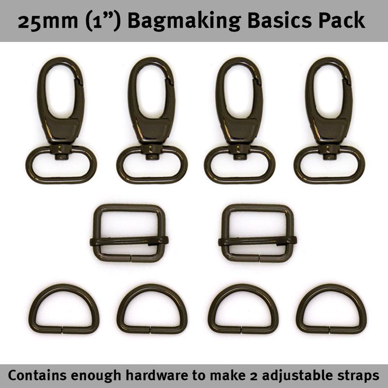 Bag Hardware Basics Pack 1"  Gunmetal