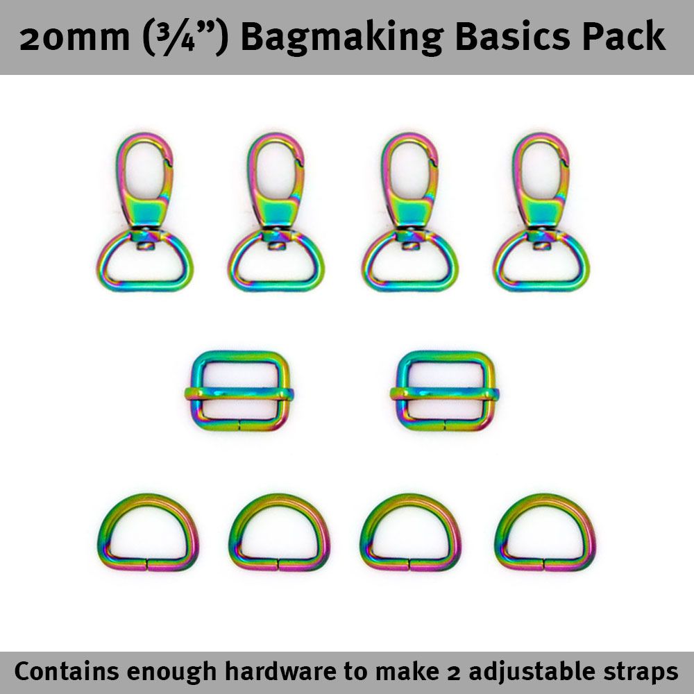Bag Hardware Basics Pack 3/4&quot; Rainbow