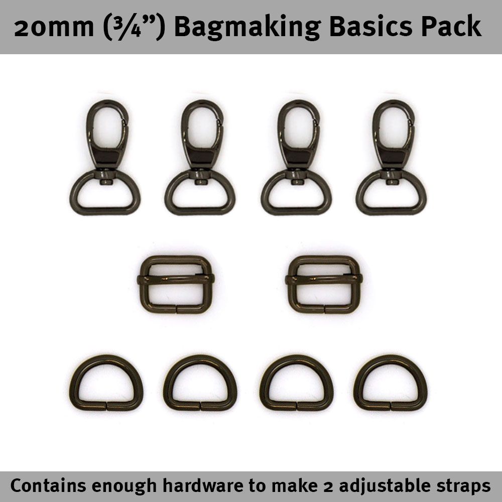 Bag Hardware Basics Pack 3/4&quot; Gunmetal