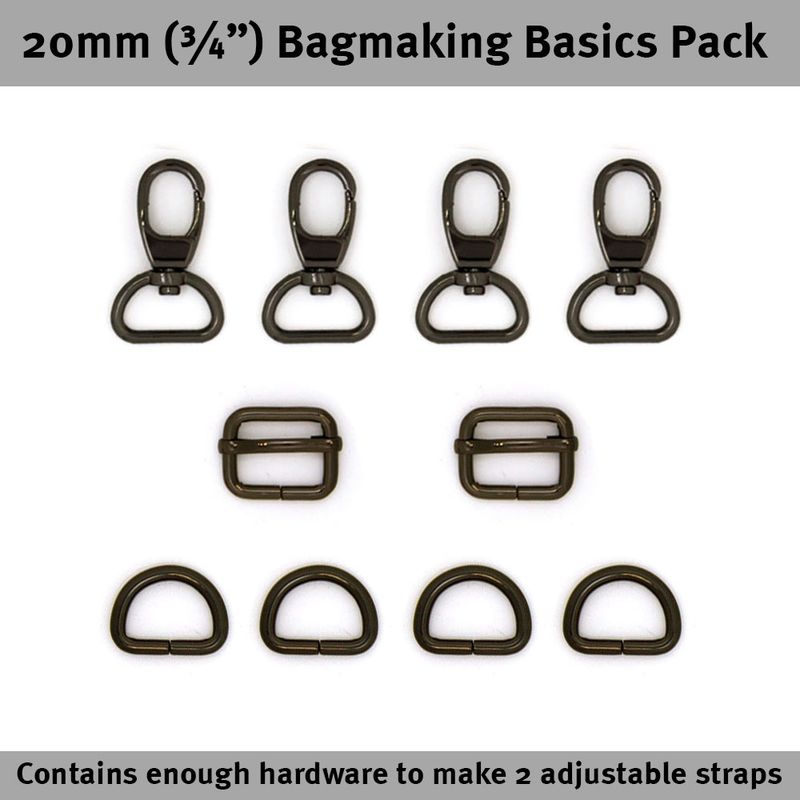 Bag Hardware Basics Pack 3/4" Gunmetal