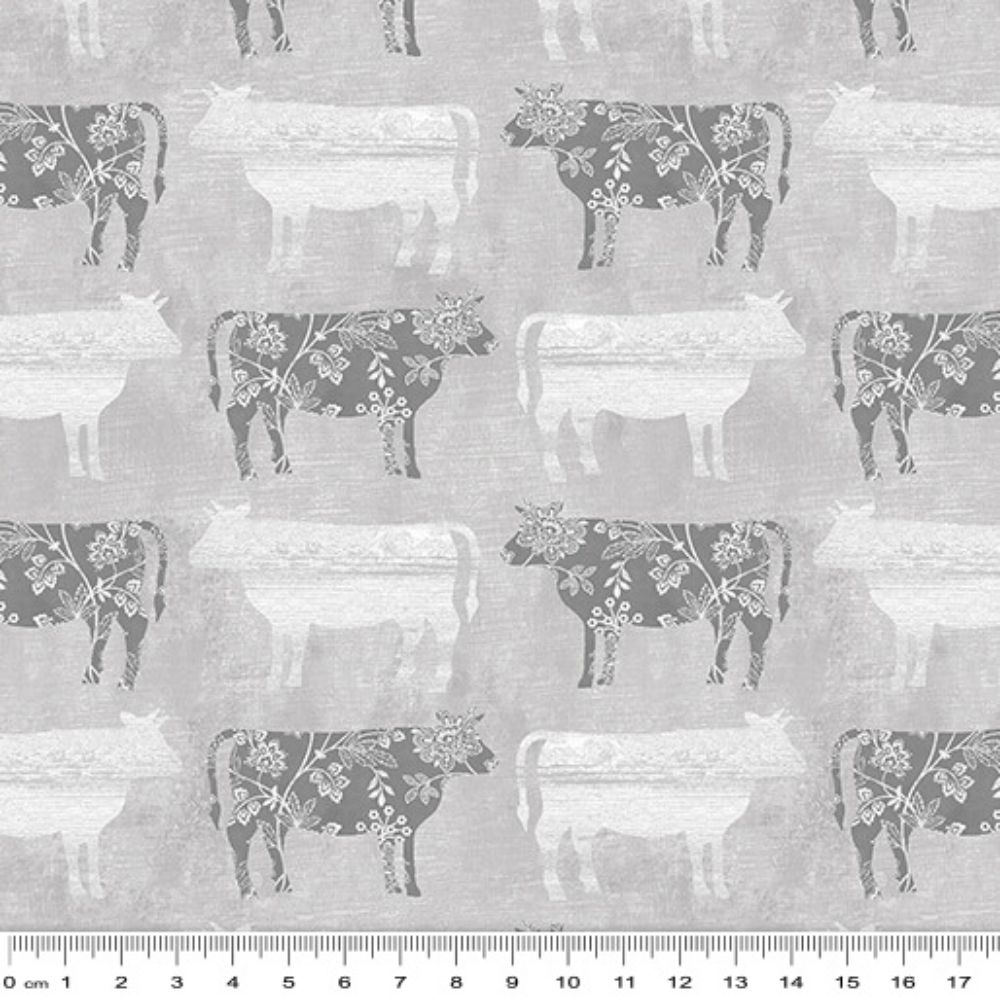Chalk Barn Calico Cows - Grey