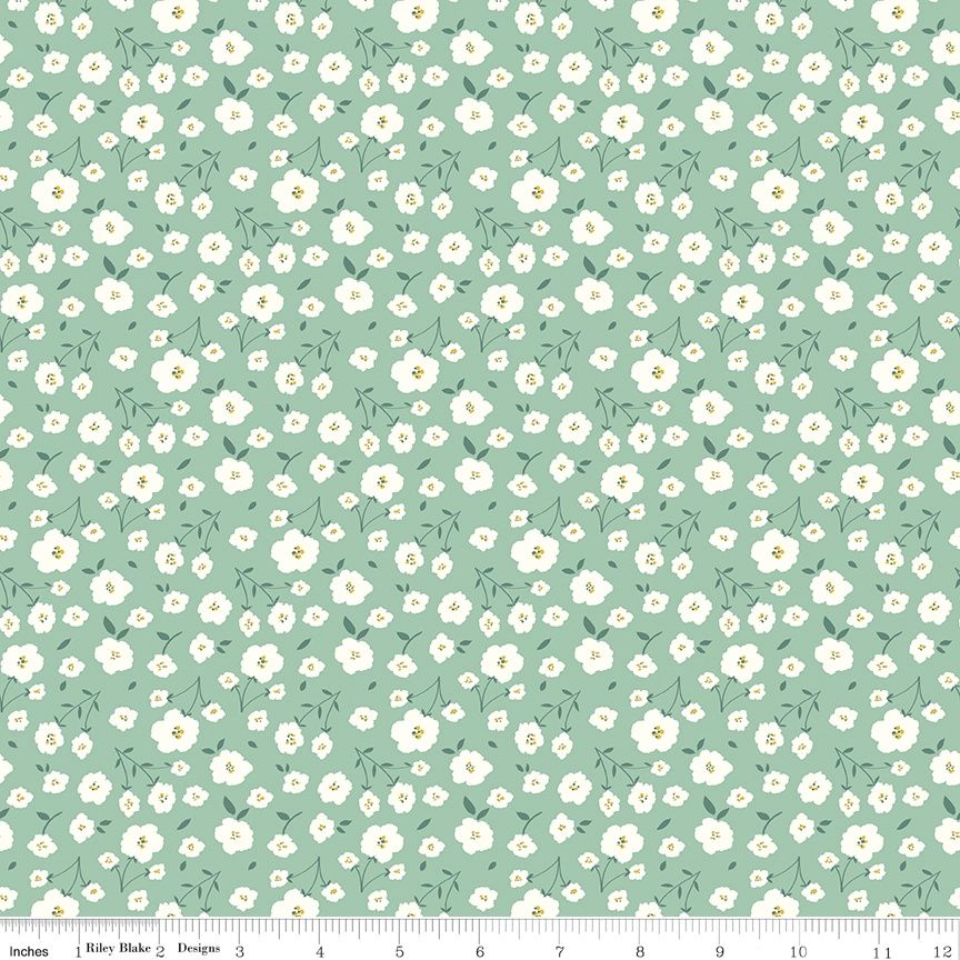 Sunset Ridge - Flowers Seafoam