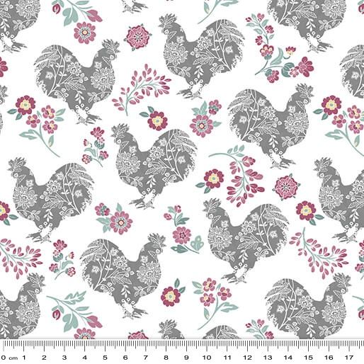 Chalk Barn Chalk Paint Roosters - Charcrose Fat Qtr