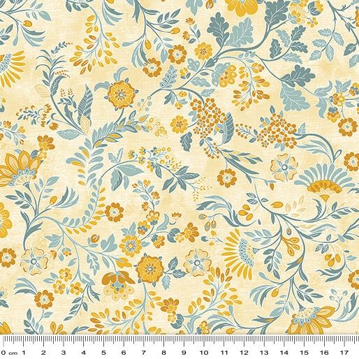Chalk Barn Chalk Paint Floral - Yellow Fat Qtr