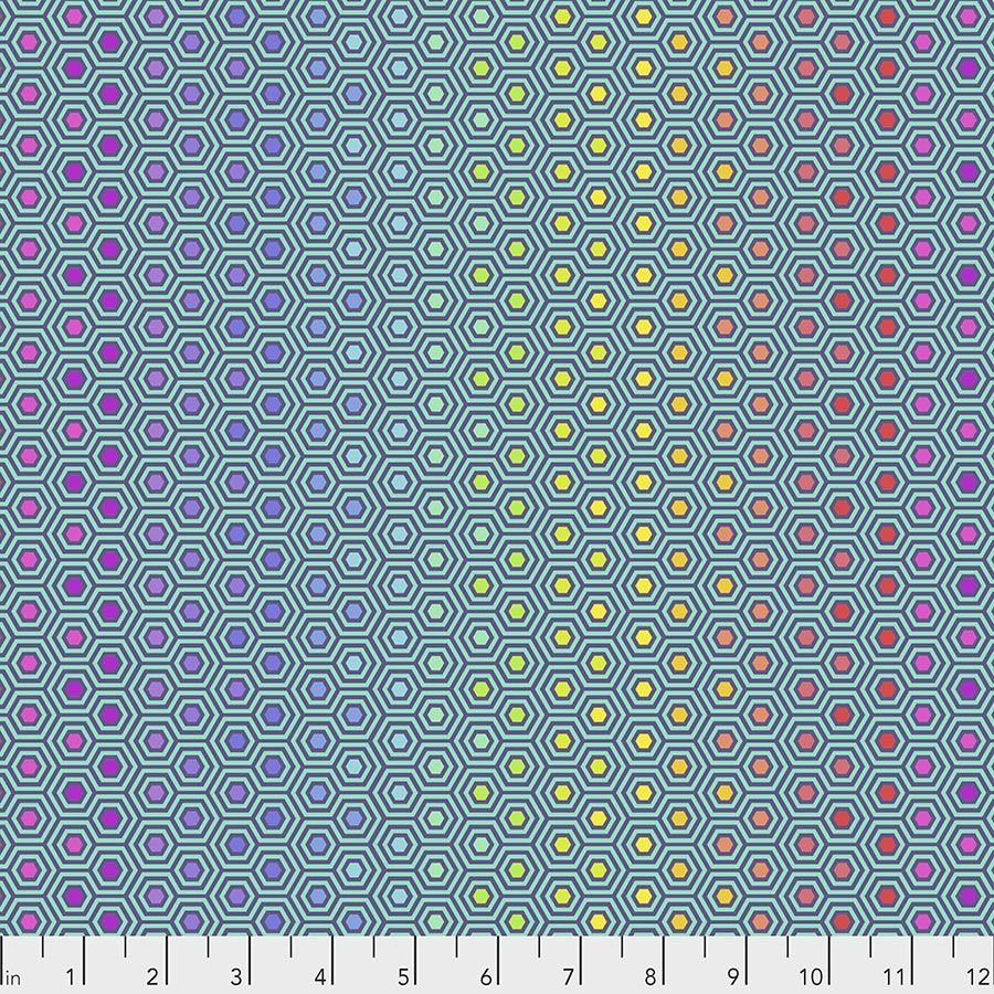 Hexy Rainbow - Peacock Fat Qtr