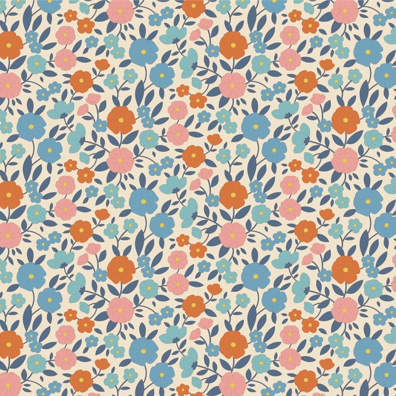 Wallflower - Janice Blue Fat Qtr